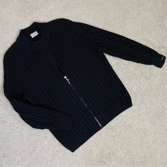 Vintage Como Sport Merino Wool Cable Knit Full Zip Sweater Mirada Made in Italy - Picture 6 of 16